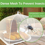 Mesh Food Covers for Outside - Upgraded 1 Extra Large 40x24 in & 4 Large 17x17 in Outdoor Party Food Cover Tent, alternate