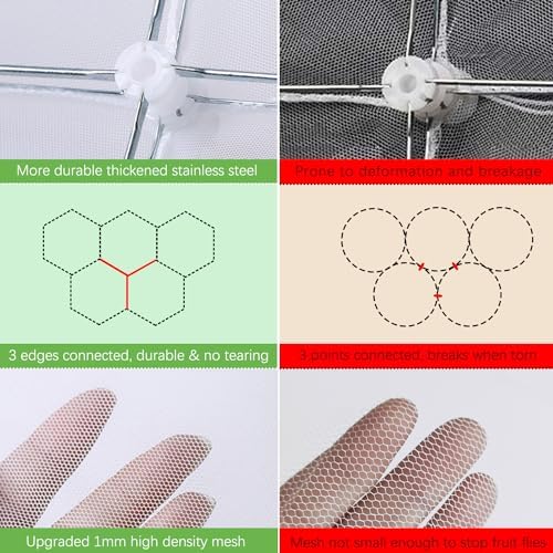 Mesh Food Covers for Outside - Upgraded 2 Extra Large 40x24 in & 8 Large 17x17 in Outdoor Party Food Cover Tent, alternate