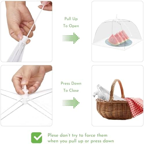 Mesh Food Covers for Outside - Upgraded 2 Extra Large 40x24 in & 8 Large 17x17 in Outdoor Party Food Cover Tent, alternate