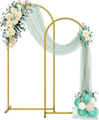 Metal Arch Backdrop Stand 2 Set (6FT/5FT), Gold Wedding Arch Frame