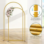 Metal Arch Backdrop Stand 2 Set (7.2FT/6FT), Gold Wedding Arch Frame, alternate view 2
