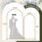 Metal Arch Backdrop Stand 2 Set (7.2FT/6FT), Gold Wedding Arch Frame, alternate view 7