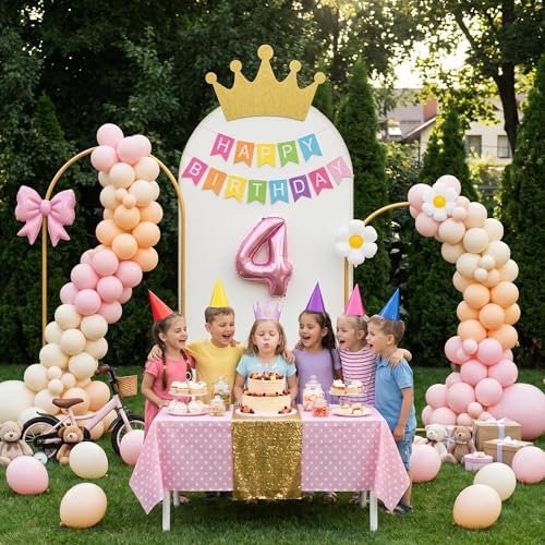 Metal Arch Backdrop Stand 3 Set (7.2FT+6.6FT+6FT), Gold Wedding Arch Frame, alternate view 4