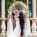 Metal Arch Backdrop Stand 6.6FT White Wedding Backdrop Stand Square Arch Frame for Birthday Party Bridal Baby, alternate view