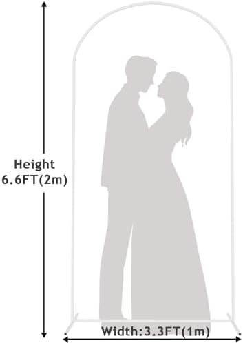 Metal Arch Backdrop Stand 6.6FT White Wedding Backdrop Stand Square Arch Frame for Birthday Party Bridal Baby, alternate view