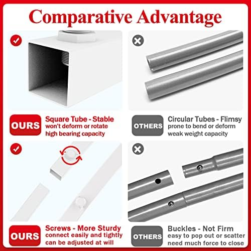 Metal Arch Backdrop Stand 6.6FT White Wedding Backdrop Stand Square Arch Frame for Birthday Party Bridal Baby, alternate view