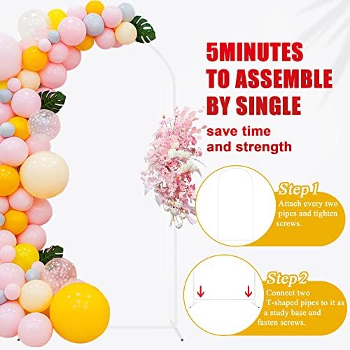 Metal Arch Backdrop Stand 6.6FT White Wedding Backdrop Stand Square Arch Frame for Birthday Party Bridal Baby, alternate view