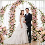 Metal Arch Backdrop Stand, 6FT+5FT+4FT Wedding Arch Frame, Gold Wedding Arch Backdrop Stand Set of 3, Balloon, alternate view