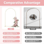 Metal Arch Backdrop Stand, 6FT+5FT+4FT Wedding Arch Frame, Gold Wedding Arch Backdrop Stand Set of 3, Balloon, alternate view