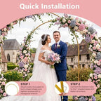 Metal Arch Backdrop Stand, 6FT+5FT+4FT Wedding Arch Frame, Gold Wedding Arch Backdrop Stand Set of 3, Balloon, alternate view