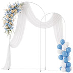 Metal Arch Backdrop Stand 7.2 FT, 6 FT Wedding Arch Stand, White in White