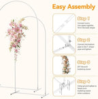 Metal Arch Backdrop Stand 7.2 FT, 6 FT Wedding Arch Stand, White in White, alternate view 3