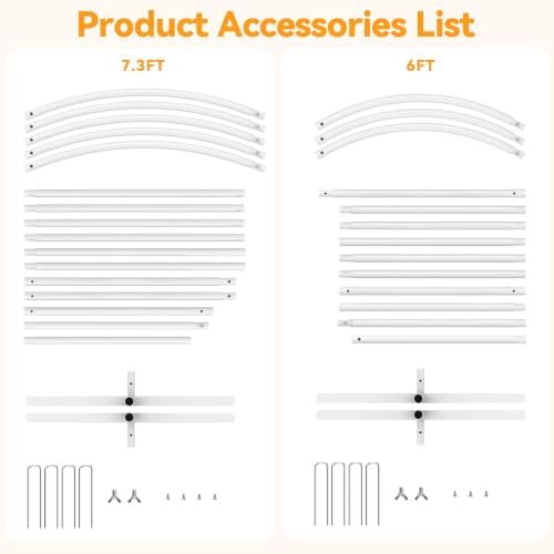 Metal Arch Backdrop Stand 7.2 FT, 6 FT Wedding Arch Stand, White in White, alternate view 5