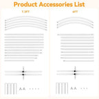 Metal Arch Backdrop Stand 7.2 FT, 6 FT Wedding Arch Stand, White in White, alternate view 5