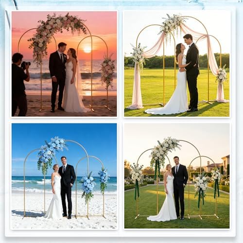 Metal Arch Backdrop Stand 7.2FT+6.6FT+6FT: Wedding Arch Frame for Ceremony Balloon Arch Stand for Birthday, alternate view 5