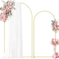 Metal Arch Backdrop Stand 7.2FT+6FT Wedding Arch Backdrop Stand Set of 2 Gold Backdrop Arch Stand Wedding Arch