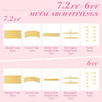 Metal Arch Backdrop Stand 7.2FT+6FT Wedding Arch Backdrop Stand Set of 2 Gold Backdrop Arch Stand Wedding Arch, alternate