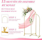 Metal Arch Backdrop Stand 7.2FT+6FT Wedding Arch Backdrop Stand Set of 2 Gold Backdrop Arch Stand Wedding Arch, alternate