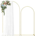 Metal Arch Backdrop Stand, 7.2FT+6FT Wedding Arch Frame, Balloon Arch Backdrop Stand Set of 2, Gold Wedding Arch