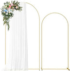 Metal Arch Backdrop Stand, 7.2FT+6FT Wedding Arch Frame, Balloon Arch Backdrop Stand Set of 2, Gold Wedding Arch