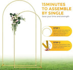 Metal Arch Backdrop Stand, 7.2FT+6FT Wedding Arch Frame, Balloon Arch Backdrop Stand Set of 2, Gold Wedding Arch, alternate