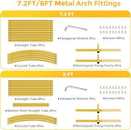 Metal Arch Backdrop Stand, 7.2FT+6FT Wedding Arch Frame, Balloon Arch Backdrop Stand Set of 2, Gold Wedding Arch, alternate