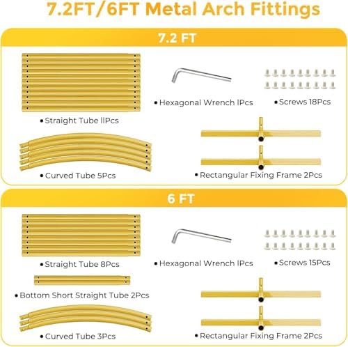 Metal Arch Backdrop Stand, 7.2FT+6FT Wedding Arch Frame, Balloon Arch Backdrop Stand Set of 2, Gold Wedding Arch, alternate