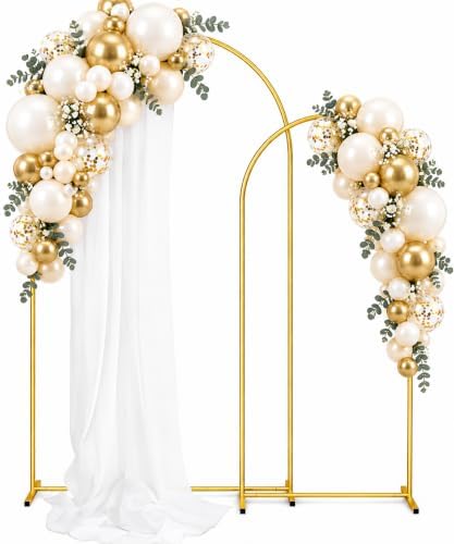 Metal Arch Backdrop Stand 7.2FT+6FT: Wedding Arch Frame for Ceremony Balloon Arch Stand for Birthday Anniversary