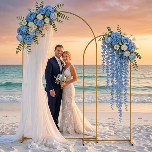 Metal Arch Backdrop Stand 7.2FT+6FT: Wedding Arch Frame for Ceremony Balloon Arch Stand for Birthday Anniversary, alternate