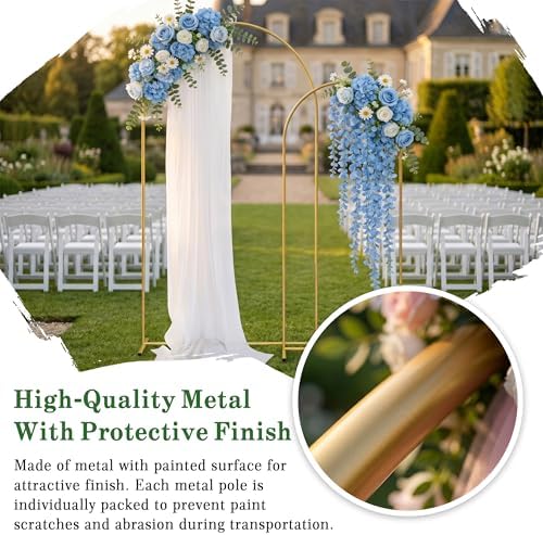 Metal Arch Backdrop Stand 7.2FT+6FT: Wedding Arch Frame for Ceremony Balloon Arch Stand for Birthday Anniversary, alternate