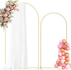 Metal Arch Backdrop Stand, 7.2FT+6FT Wedding Arch Frame, Gold Wedding Arch Backdrop Stand Set of 2, Balloon Arch