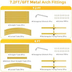 Metal Arch Backdrop Stand, 7.2FT+6FT Wedding Arch Frame, Gold Wedding Arch Backdrop Stand Set of 2, Balloon Arch, alternate