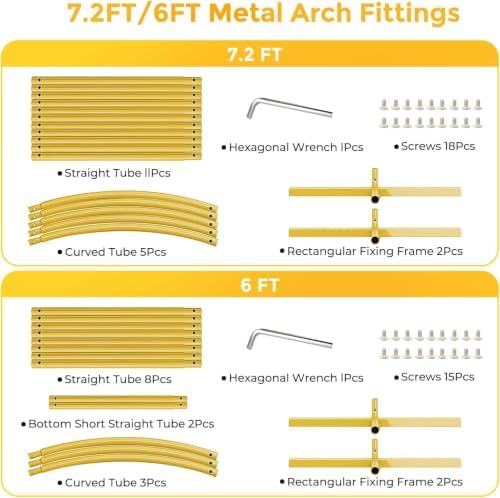 Metal Arch Backdrop Stand, 7.2FT+6FT Wedding Arch Frame with Storage Bag, Balloon Arch Backdrop Stand Set of 2, alternate