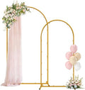 Metal Arch Backdrop Stand, 7.2FT+6FT Wedding Arches Frame, Gold Wedding Arch Backdrop Stand Set of 2, Balloon