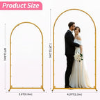 Metal Arch Backdrop Stand, 7.2FT+6FT Wedding Arches Frame, Gold Wedding Arch Backdrop Stand Set of 2, Balloon, alternate view