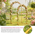 Metal Arch Backdrop Stand, 7.2FT+6FT Wedding Arches Frame, Gold Wedding Arch Backdrop Stand Set of 2, Balloon, alternate view