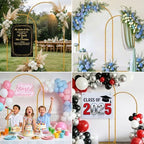 Metal Arch Backdrop Stand, 7.2FT+6FT Wedding Arches Frame, Gold Wedding Arch Backdrop Stand Set of 2, Balloon, alternate view