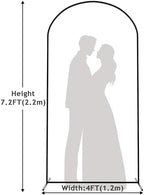 Metal Arch Backdrop Stand 7.2FT Black Wedding Backdrop Stand Square Arch Frame for Birthday Party Bridal Baby, alternate view