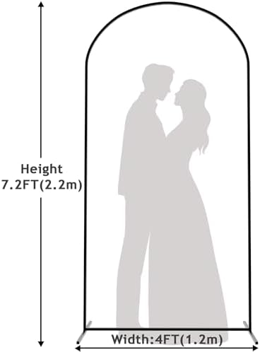 Metal Arch Backdrop Stand 7.2FT Black Wedding Backdrop Stand Square Arch Frame for Birthday Party Bridal Baby, alternate view