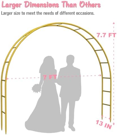 Metal Arch Backdrop Stand 7Ft Wide 7.7Ft High, Wedding Arch Frame for Wedding Decorations, Balloon Arch Stand, alternate view
