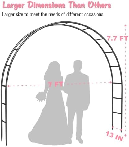Metal Arch Backdrop Stand 7Ft Wide 7.7Ft High, Wedding Arch Frame for Wedding Decorations, Balloon Arch Stand, alternate view