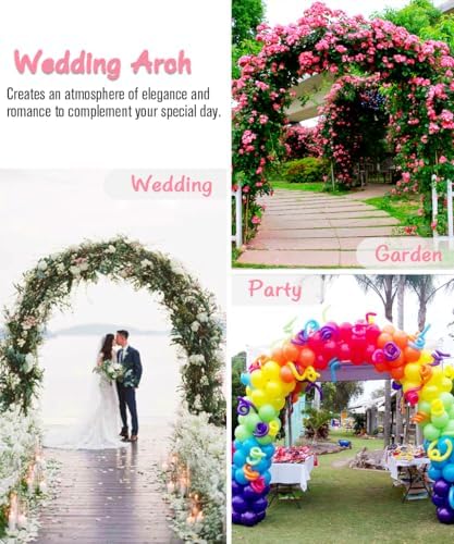 Metal Arch Backdrop Stand 7Ft Wide 7.7Ft High, Wedding Arch Frame for Wedding Decorations, Balloon Arch Stand, alternate view