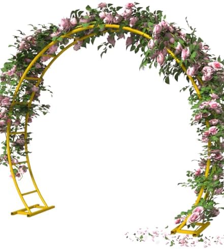 Metal Arch Backdrop Stand 8Ft Wide 7Ft High, Wedding Arch Frame for Wedding Decorations, Balloon Arch Stand with