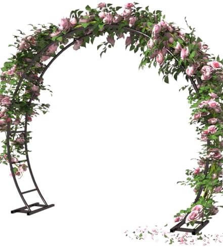 Metal Arch Backdrop Stand 8Ft Wide 7Ft High, Wedding Arch Frame for Wedding Decorations, Balloon Arch Stand with