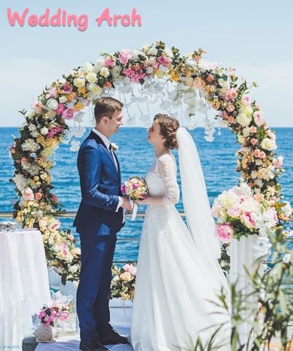 Metal Arch Backdrop Stand 8Ft Wide 7Ft High, Wedding Arch Frame for Wedding Decorations, Balloon Arch Stand with, alternate