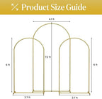 Metal Arch Backdrop Stand and Cover Set - 3 Gold Frames (7.2ft, 6ft x2) with White Wrinkle-Free Spandex Covers, alternate