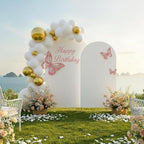 Metal Arch Backdrop Stand and Cover Set, 8FT, 6.6FT Party Backdrop, Easy to Assemble, Backdrop Stand for, alternate view 2