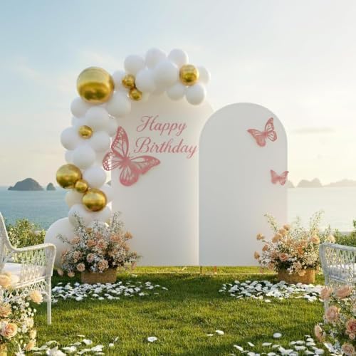 Metal Arch Backdrop Stand and Cover Set, 8FT, 6.6FT Party Backdrop, Easy to Assemble, Backdrop Stand for, alternate view 2