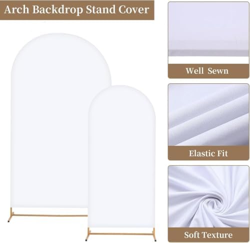 Metal Arch Backdrop Stand and Cover Set, 8FT, 6.6FT Party Backdrop, Easy to Assemble, Backdrop Stand for, alternate view 4