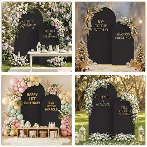 Metal Arch Backdrop Stand and Cover Set, 8FT, 7.2FT Party Backdrop, Easy to Assemble, Backdrop Stand for, alternate view 7